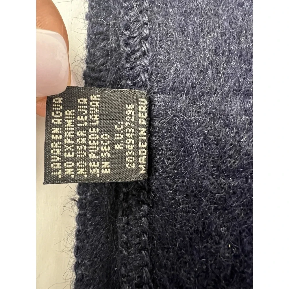 Alpaca‎ Camargo Navy Blue Scarf Authentic Genuine Alpaca Made In Peru
